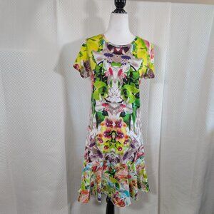 Prabal Gurung for Target T-Shirt Dress Topical Abstract Floral Print Artsy Small
